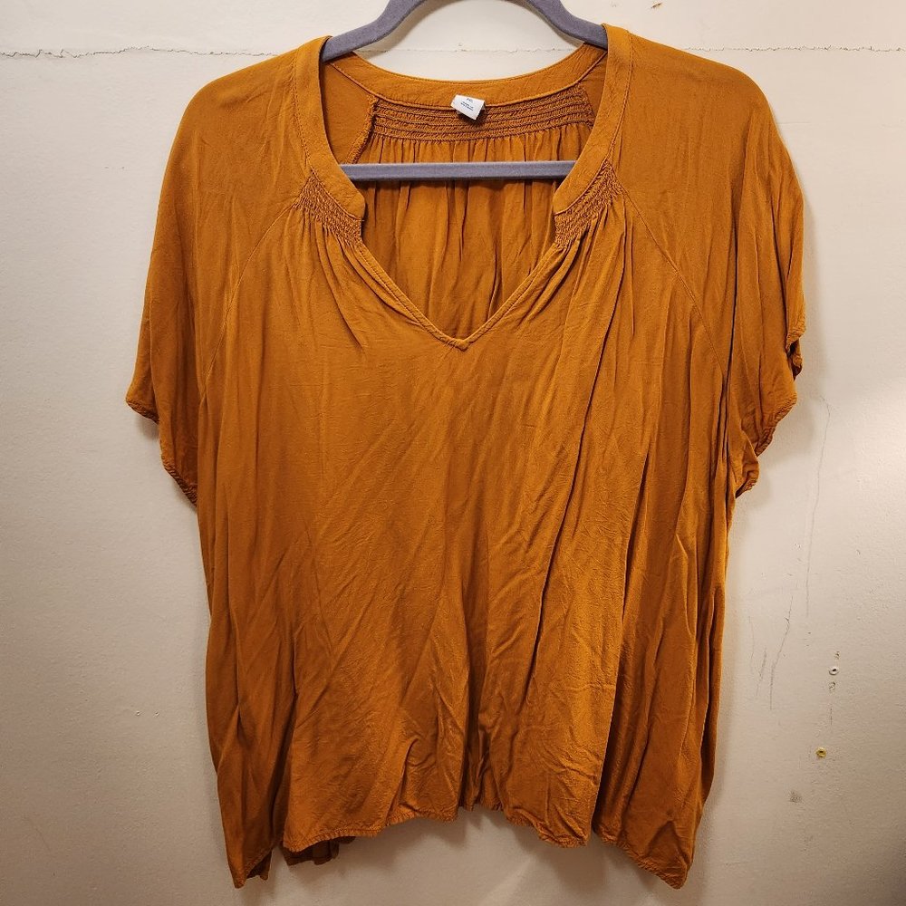 Old Navy - Flutter Sleeve Blouse - Mustard Yellow - XXL